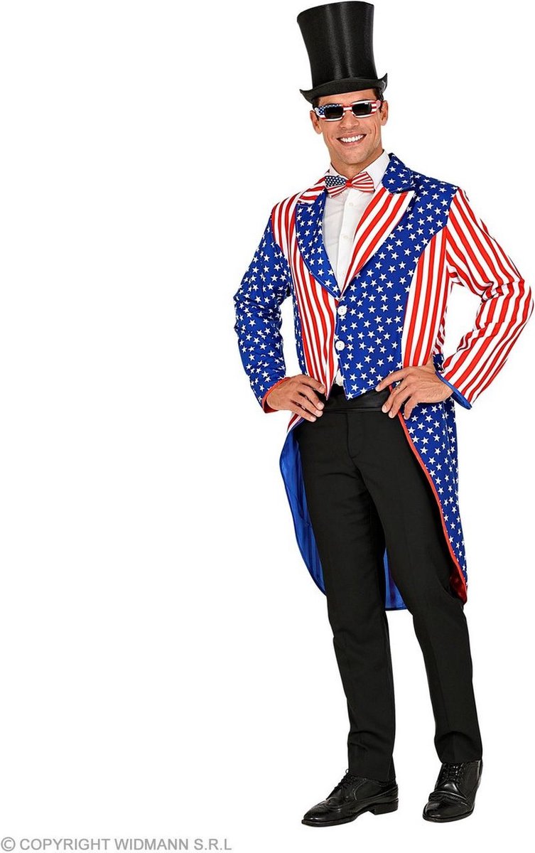 Landen Thema Kostuum | Mister Stars En Stripes USA Slipjas Man | Medium | Carnaval kostuum | Verkleedkleding